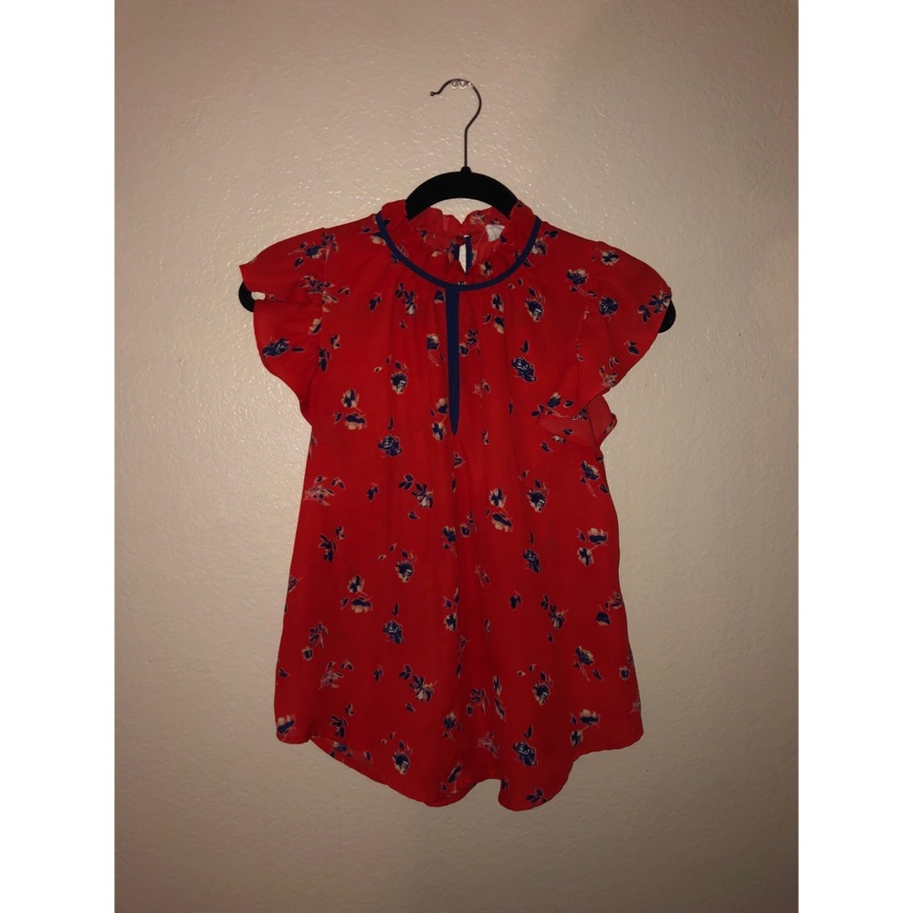 Floral Red Blouse
